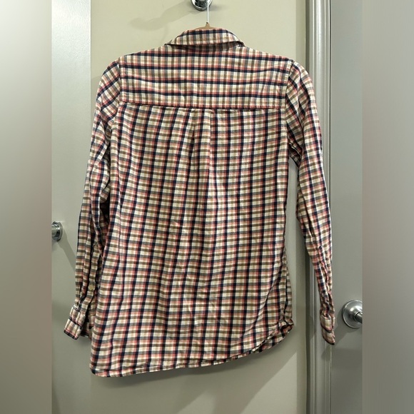 Madewell Plaid Flannel Button Down Top Women’s XS Pink Pocket - Picture 2 of 7